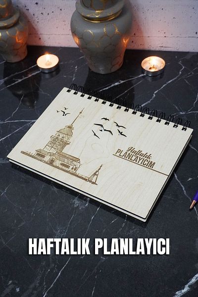 markcat Κοριτσίστικο Ξύλινο Σημειωματάριο Πλανού - Ανεπισταμενός Πρόγραμμα Συμβάσεων - Weekly Planner (UNLIMITED PLANNER) A5