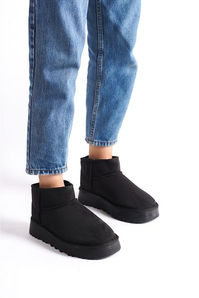 Capone Outfitters Жіночі туфлі з круглим носком вище щиколотки з пір'ям всередині