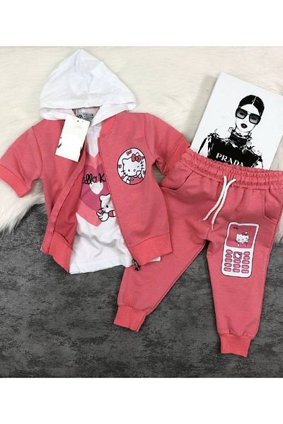 MİLANO KİDS GIRL MINNIE 3-Piece TOP AND BOTTOM SET HOODED