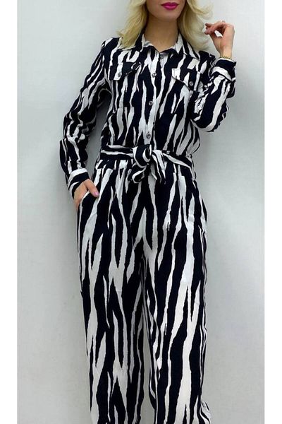 Mintaş Jumpsuit with Viscose Print