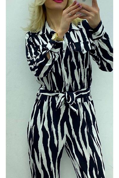 Mintaş Jumpsuit with Viscose Print