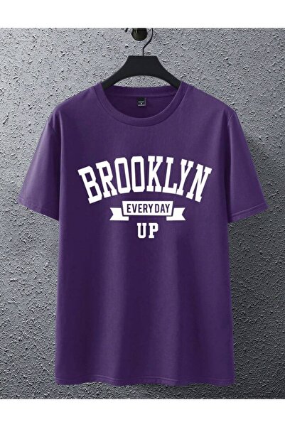 AFROGİYİM Unisex Brooklyn Every Day Up εμπριμέ μπλουζάκι Oversize
