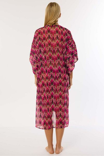 AYYILDIZ 4800 Fuchsia Patterned Beach Dress