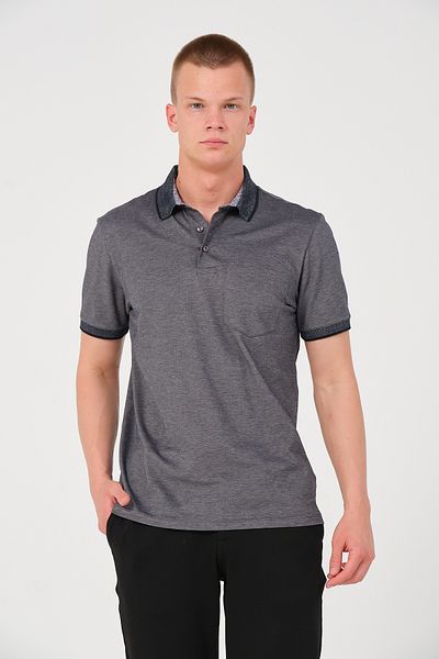 Rich Men's Solid Color Pocket Polo Neck T-shirt