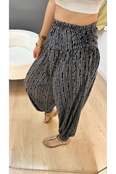 WNWGKN OTANTİK PAÇALI YANLARİ BÜZGÜLÜ BONCUKLU ŞALVAR