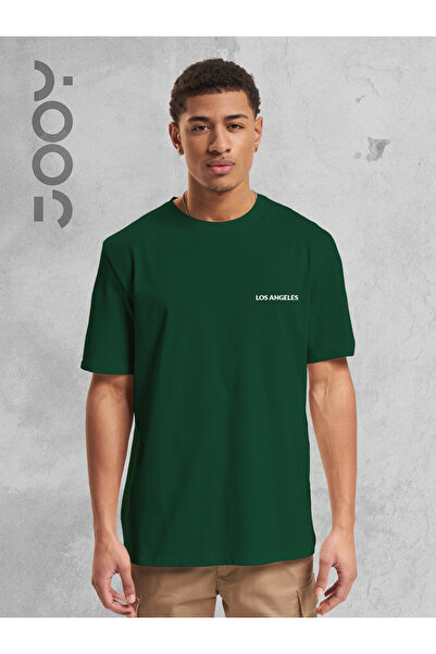 Jooy Company Πράσινο μπλουζάκι με στάμπα Los Angeles Wide Fit Oversize