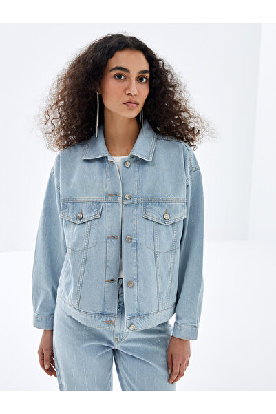 LC Waikiki Jachetă cămașă de damă Jean cu mânecă lungă