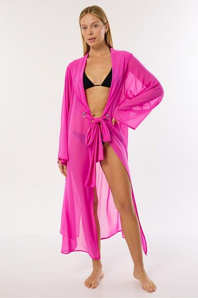 AYYILDIZ 4807 Pink Hooded Beach Dress