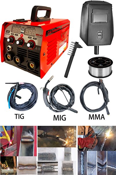 STAXX POWER Gazsız Gazaltı Çift Kartlı Kaynak Tıg Mıg Mma 3ın1 Ultra Fonksiyonlu Dijital Gösterge Kaynak Mak