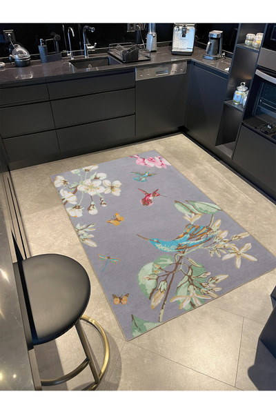 Rugs Modern Halı Floral Butterfly Woven Sole miravip699