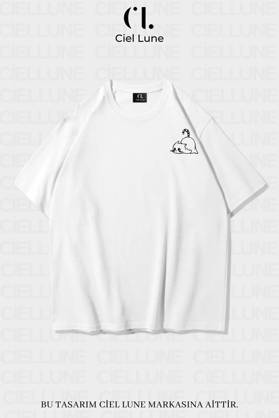 NEVERMIND Unisex Femei Bărbați Minimalist Cat Printed Design Special Tricou o...