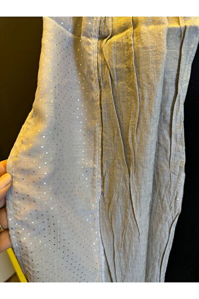 Gönülden Tasarım Двоколірний шарф з білими та сірими намистинами 190X25 см Сірий