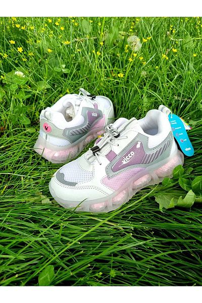 Vicco VICCO CORN WHITE PINK GIRL'S MESH WHITE SPORTS SHOES
