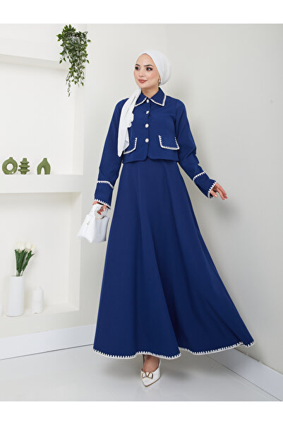 VOLT CLOTHİNG Γυναικείο κοστούμι με μαργαριταρένια κουμπιά με τζάκετ φούστα