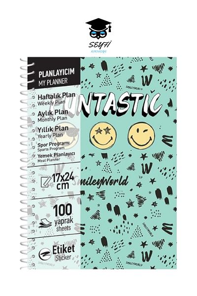 SEYFİKİRTASİYE 17x24 CM 100 SHEETS PLANNER NOTEBOOK STICKER MONATARY WEEKLY YEARY FOOD PLANNER HARD COVER WIRE