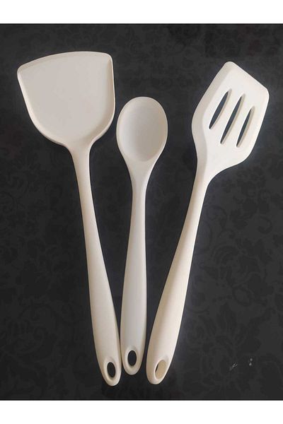 ncy Fireproof Non-Stick Complete Silicone Spatula Set 3 Pieces