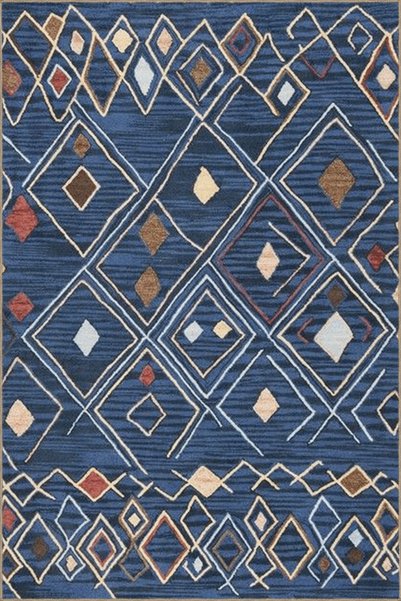 Rugs Modern Halı Винтидж декоративен килим с традиционен десен в тъмно синьо ...