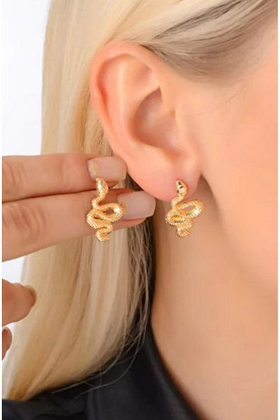 MioArt TREND METAL EARRING WITH SNAKE FIGURE