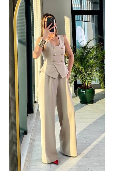 şems fashion new season suit-like maxi length jumpsuit