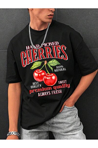 Jose Clothing Μπλουζάκι από οργανικό βαμβάκι μαύρο με τύπωμα oversized - Κοντό μανίκι