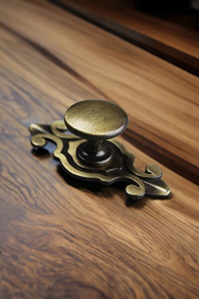 Dizaynhouse Yaprak Tasarımlı Düğme Model Kulp Dolap ve Çekmece Kulpu, Eskitme, Krom, Gold , Siyah Mobilya Kulpu