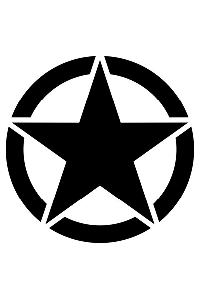 HMNL Army Star, Askeri Yıldız Off Road Oto Sticker Araba Sticker Siyah 20 X 2...