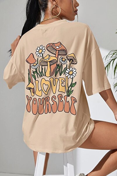 Revasser Love Yourself pentru femei Bej Oversize