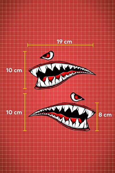 HMNL 19 x 10 cm Köpek Balığı Shark Sticker Motor Araba Kask Laptop Sticker