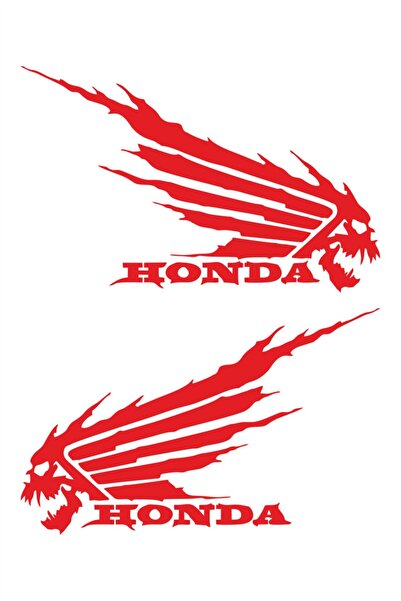 HMNL Honda Kuru Kafa Oto Sticker Araba Cam Sticker Kırmızı 15 X 9 Cm