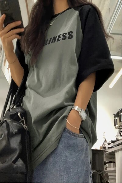 Revasser Unisex Ordeplines Printed Oversize