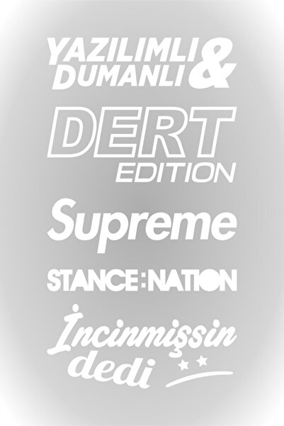 HMNL Arka Cam Sticker Set Oto Sticker Araba Sticker Model 7 Beyaz 20 X 37 Cm