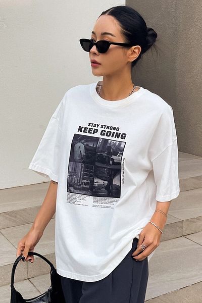 Revasser Μπλουζάκι Unisex με στάμπα Stay Strong Oversize