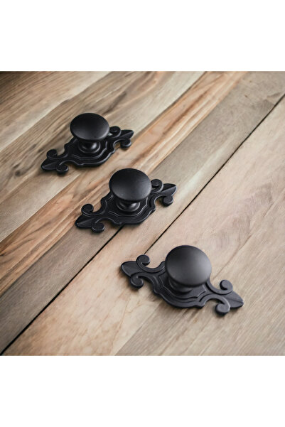 Dizaynhouse Yaprak Tasarımlı Düğme Model Kulp Dolap ve Çekmece Kulpu, Eskitme, Krom, Gold , Siyah Mobilya Kulpu