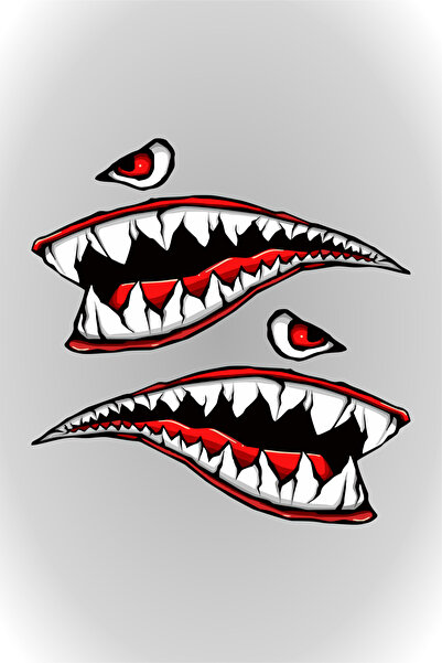 HMNL 19 x 10 cm Köpek Balığı Shark Sticker Motor Araba Kask Laptop Sticker