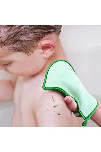 SAVORYHOME Spa Exfoliator - Dream Glove, Two Sided Bath, Body Cleansing, Dead Skin Removal - Blue