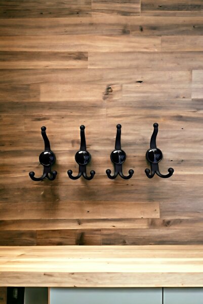 Dizaynhouse Boncuk Askı Portmanto Askısı Kapı arkası Askılık, Siyah, Antik Sarı ve Gold Renk Kıyafet Askısı