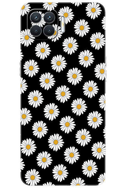 OPPO Reno 4 Lite (CPH2125) Uyumlu Kılıf Desen Baskılı Silikon Papatya Serisi ...