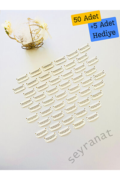 seyranat 50 Adet Metalik Beyaz Renk Yenidoğan Saçsız Klipsli Yumuşak Şeritli ...