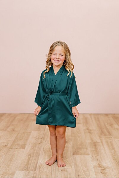 INDRESS STUDIO Kız Çocuk Saten Sabahlık Kimono Kaftan