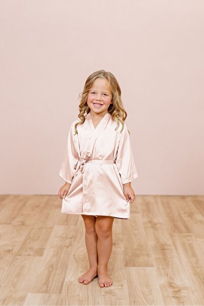 INDRESS STUDIO Kız Çocuk Saten Sabahlık Kimono Kaftan