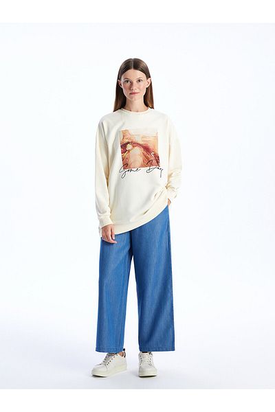 LC Waikiki Pantaloni de damă Wideleg cu talie elastică