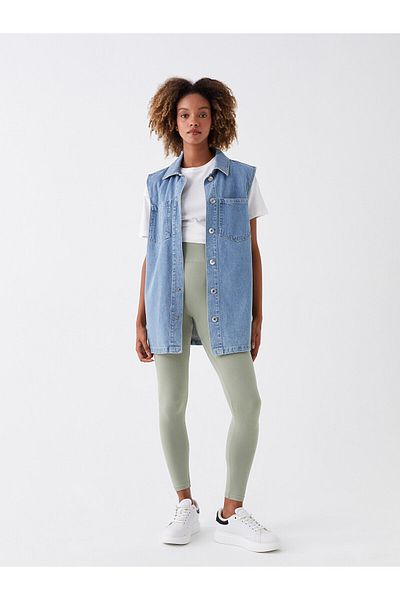 LC Waikiki Plain Seamless Women's Tights with Elastic Waist