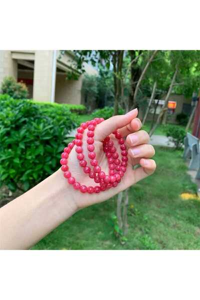 PİRAMİGO Pink Rose Quartz Natural Love Stone Women's Bracelet