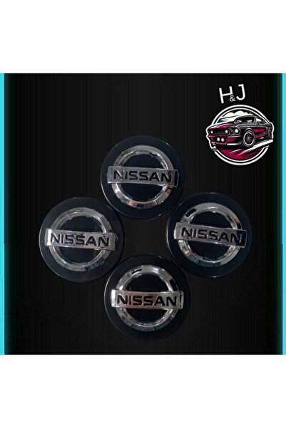 Bursa H&J Nissan Black Silver 15-16-17 Uyumlu Jant Göbeği 4lü Paket