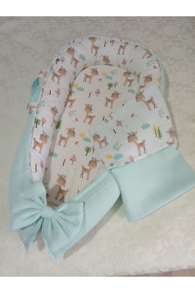 Wenaris Luxury Design Babynest Baby Bed Mother's Side Baby Bed, Pillow and Bl...