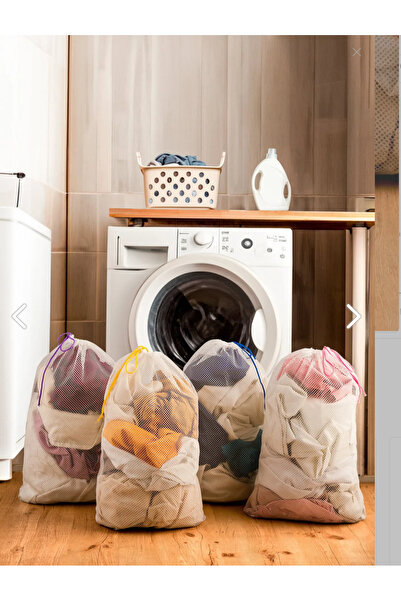 NİVENE 2 bucăți plase de spălat ultra luxoase cu șnur colorat 40x60cm