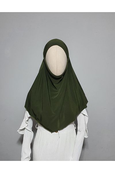 AHRAR tesettür Dark Green Children's Sandy Souffle Kimar - Practical and Ready