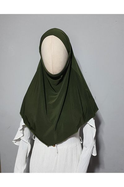 AHRAR tesettür Dark Green Children's Sandy Souffle Kimar - Practical and Ready