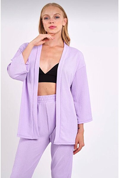 PLA STORE Lila Rengi Kimono Alt Üst Takım