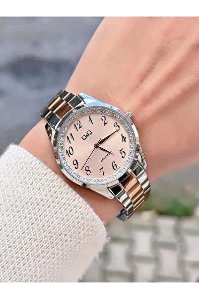 Q&Q 2 Yıl Garantili Kadın Kol Saati 3 Atm Su Geçirmez Rose Gümüş